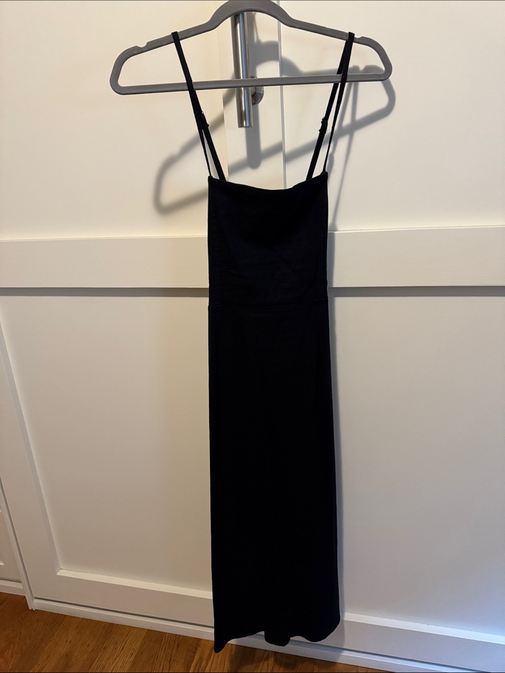 wild fable Black Strapless Maxi Dress with Thin Straps